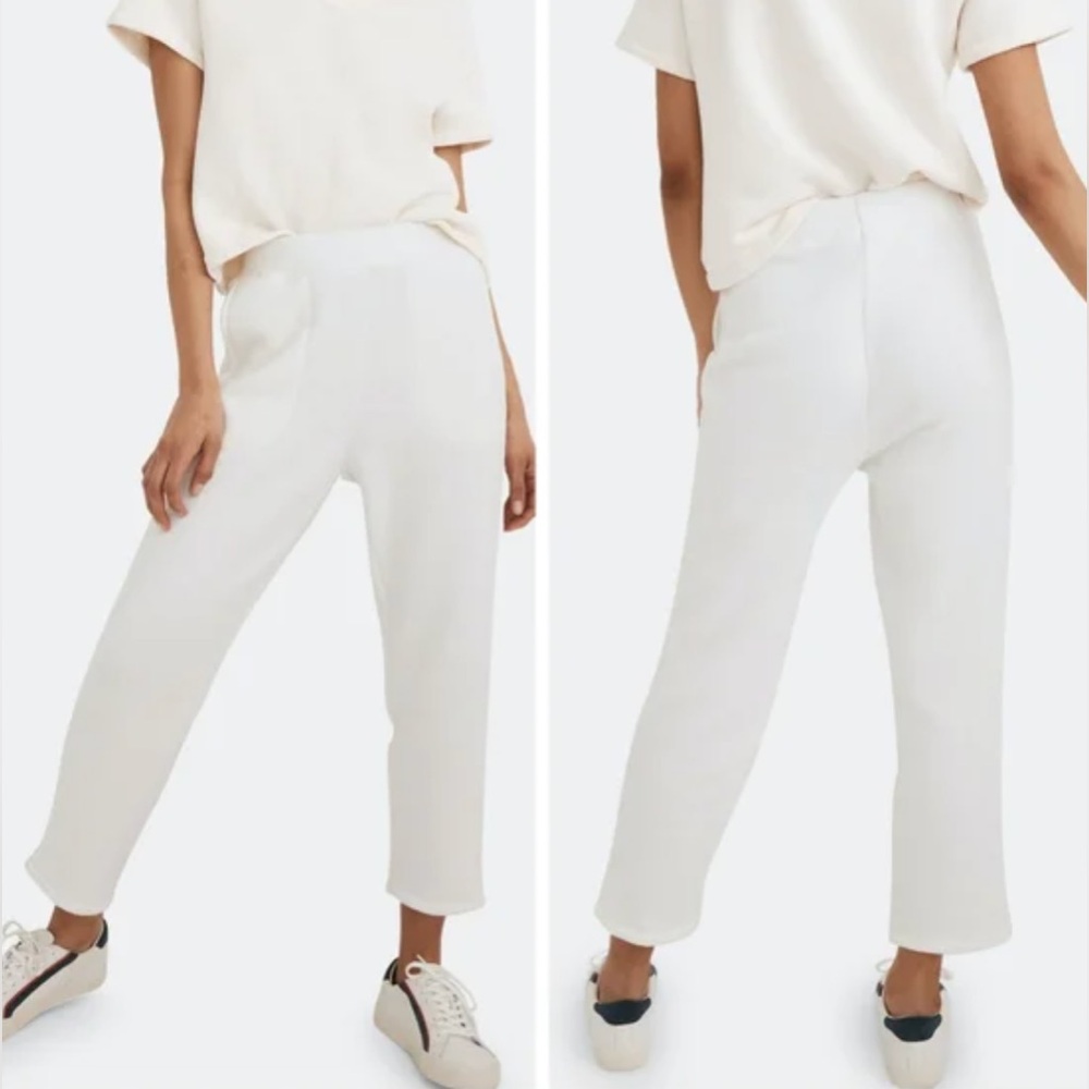 NWT Madewell MWL Airyterry Sweatpants Stitched-Pocket - Size L - ANTIQUE CREAM